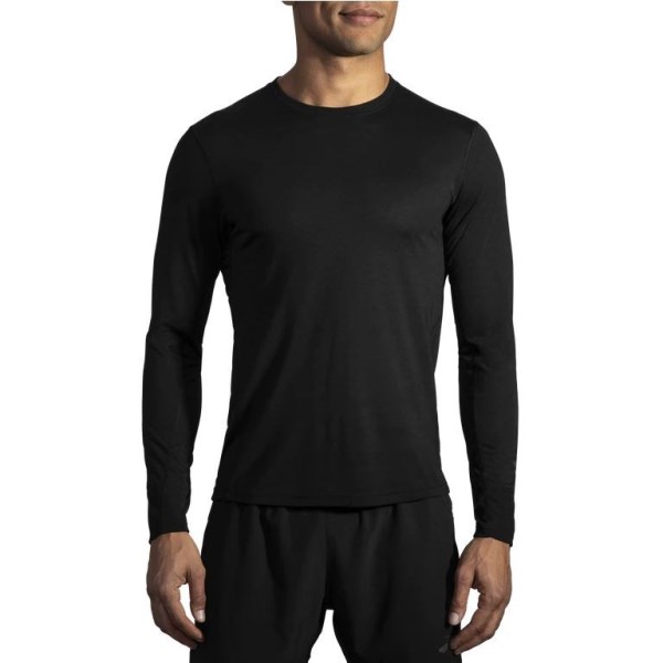 Brooks Distance Mens Long Sleeve Running Shirt - Black