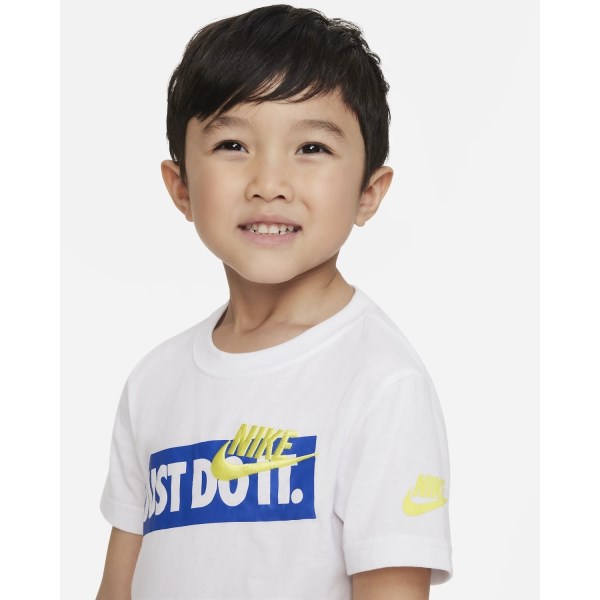 Nike Just Do It Embroidered Kids T-Shirt - White