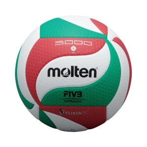 Molten M5000 Synthetic Leather Indoor Volleyball - Size 5 - White/Green/Red