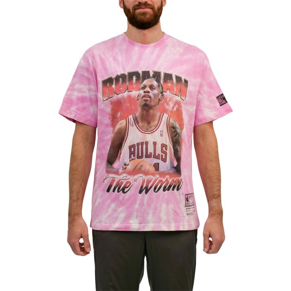 Mitchell & Ness Chicago Bulls Dennis Rodman Vintage Hall Of Fame Mens Basketball T-Shirt - Tie-Dye