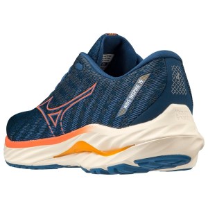 Mizuno Wave Inspire 19 - Mens Running Shoes - Blue Opal/Tigerlily/Zinnia