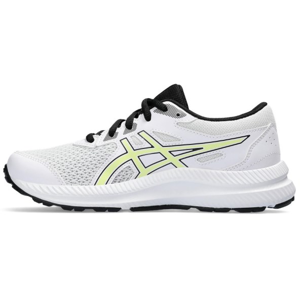 Asics Contend 8 GS - Kids Running Shoes - White/Glow Yellow