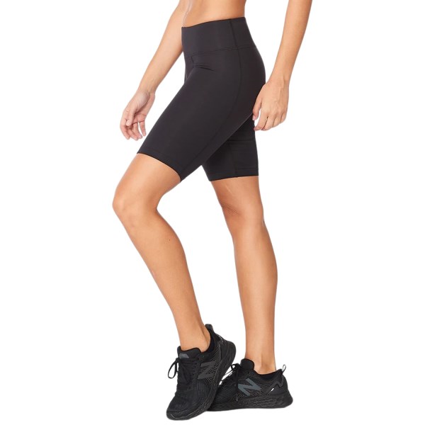 2XU Motion Mid-Rise Womens Compression Shorts - Black/Dotted Black Logo