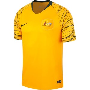 Nike Breathe Australian Home Stadium Mens Soccer Jersey - University Gold/Pro Green