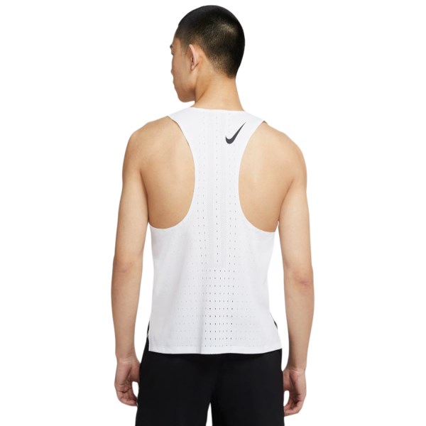 Nike AeroSwift Mens Running Singlet - White/Black