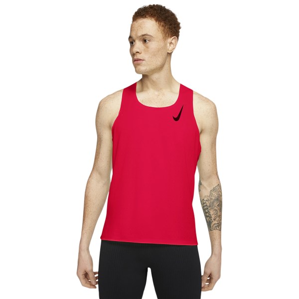 Nike AeroSwift Mens Running Singlet - Bright Crimson/Black