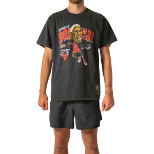 Mitchell & Ness Chicago Bulls Dennis Rodman Signature Mens Basketball T-Shirt - Black