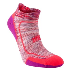 Hilly Lite Comfort - Womens Running Socks - Hot Coral/Grape Juice