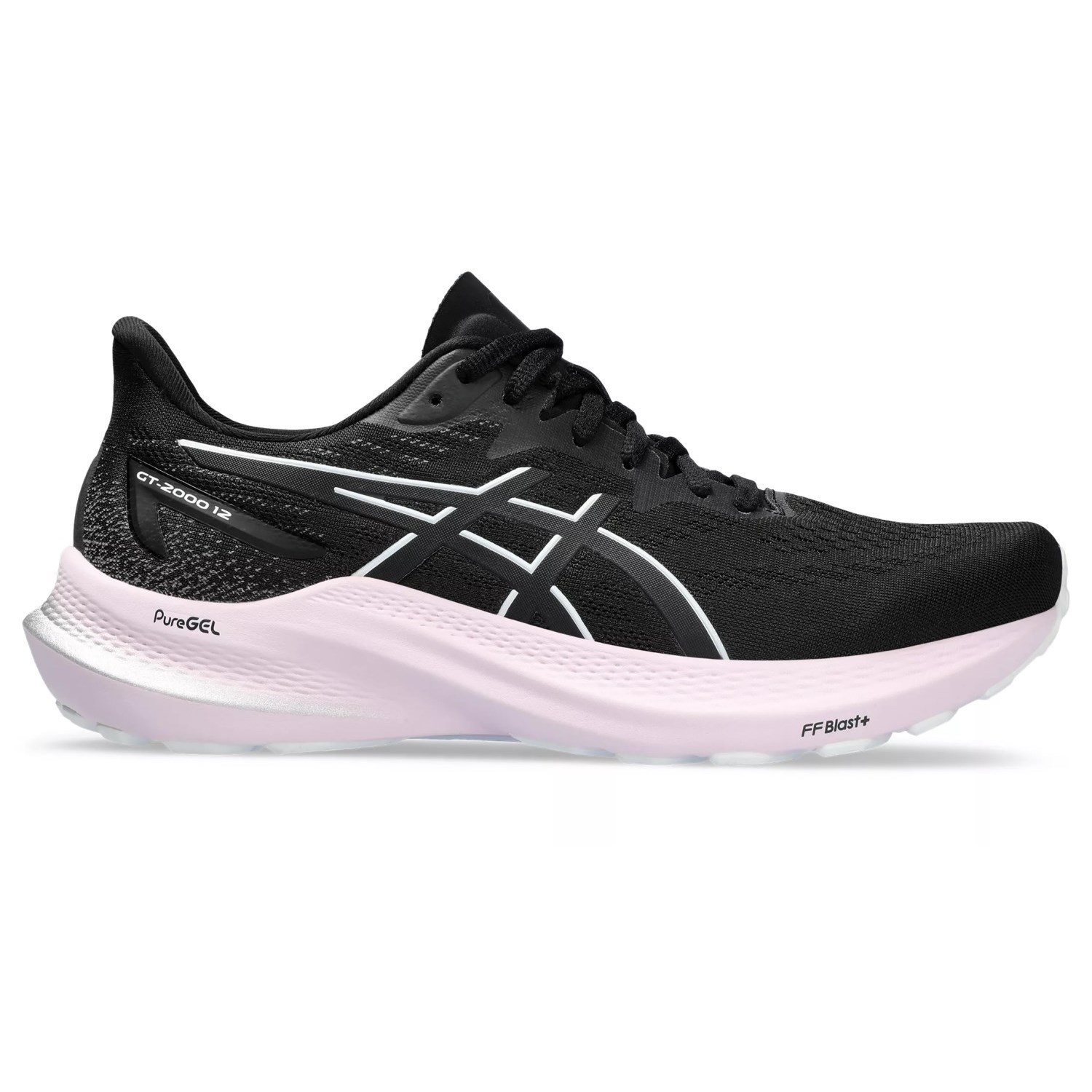 Asics GT-2000 12 - Womens Running Shoes - Black/White/Pale Pink ...