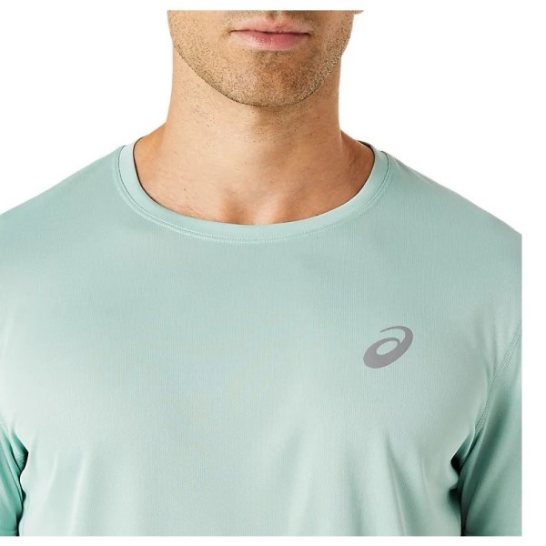 Asics Silver Mens Short Sleeve Running T-Shirt - Light Celadon