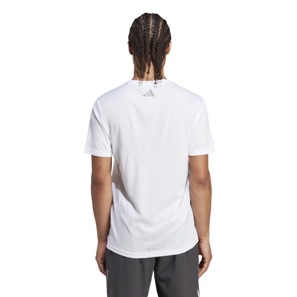 Adidas Run Icons 3 Bar Logo Mens Running T-Shirt - White