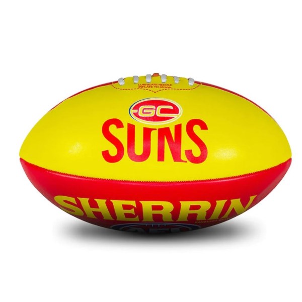 Sherrin Gold Coast Suns Autograph Football - Size 3 - Red/Yellow