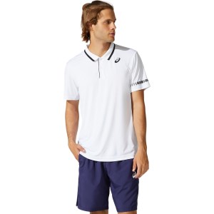 Asics Court Polo Mens Training T-Shirt - Brilliant White