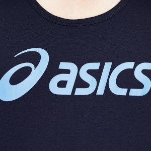 Asics Logo Mens Running Tank Top - Peacoat