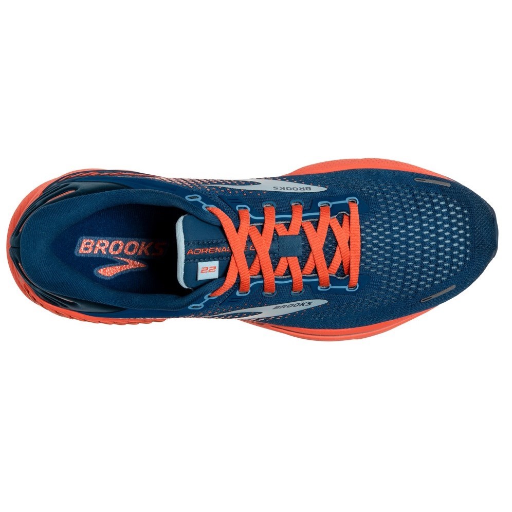 Brooks Adrenaline GTS 22 - Mens Running Shoes - Blue/Light Blue/Orange ...