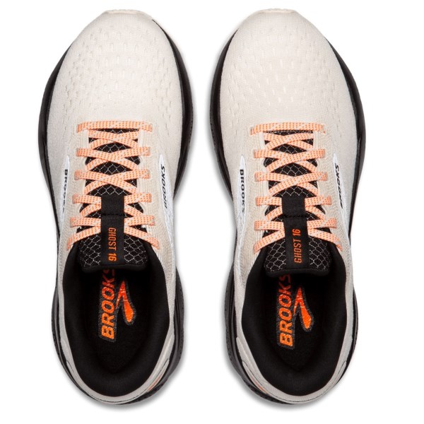 Brooks Ghost 16 - Womens Running Shoes - Ecru/Orange/Black