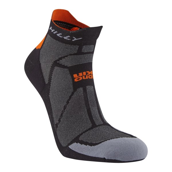 Hilly Marathon Fresh Socklet - Running Socks - Black/Orange