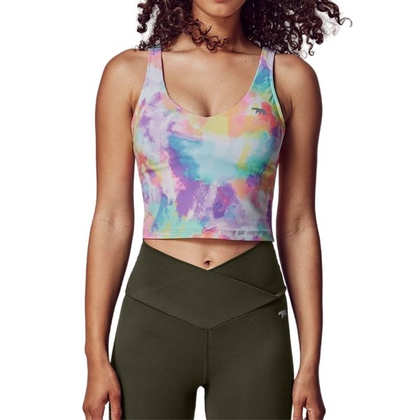 Running Bare Entice Womens Push Up Cropped Tank - Susie-Q/Tie Dye Purple