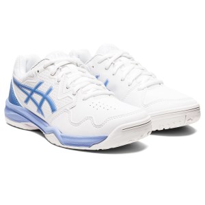 Asics Gel Dedicate 7 Hardcourt - Womens Tennis Shoes - White/Periwinkle Blue
