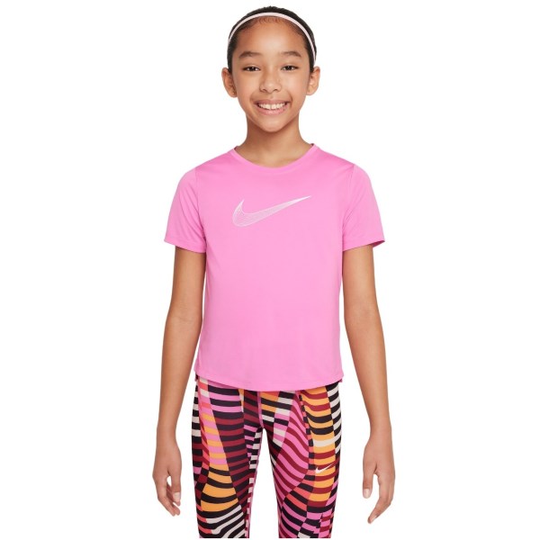 Nike Dri-Fit One Kids Girls Training T-Shirt - Playful Pink/White