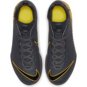 Nike Jr SuperflyX 6 Club IC - Kids Indoor Soccer/Futsal Shoes - Dark Grey/Black/Opti Yellow