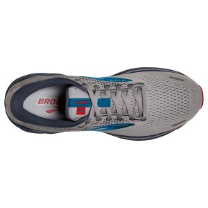 Brooks Ghost 14 - Mens Running Shoes - Grey/Blue/Red