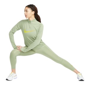 Nike Dri-Fit Swoosh 1/4 Zip Womens Running Mid Layer - Oil Green/Reflective Silver