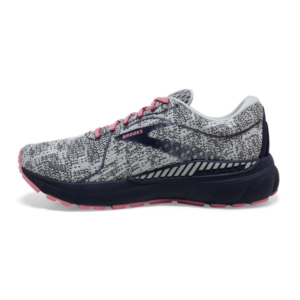 Brooks Adrenaline GTS 21 Knit - Womens Running Shoes - White/Peacoat/Coral
