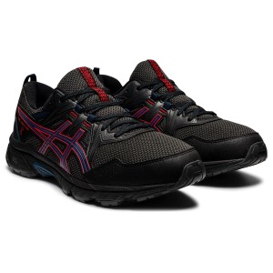 Asics Gel Venture 8 - Mens Trail Running Shoes - Black/Fiery Red