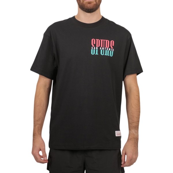 Mitchell & Ness San Antonio Spurs Split Logo Mens Basketball T-Shirt - Black