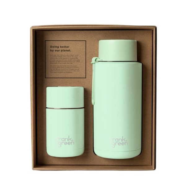 frank green the essentials gift set - 355ml cup + 1l bottle
