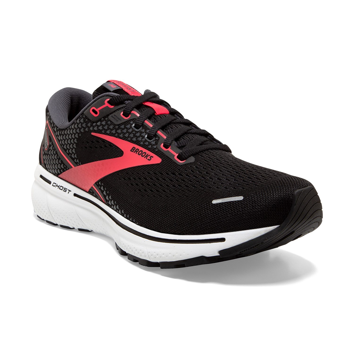Brooks Ghost 14 - Womens Running Shoes - Black/Coral/White | Sportitude