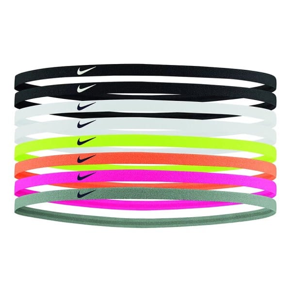 Nike Skinny Sports Headbands - 8 Pack - Flourescent Multi-Coloured