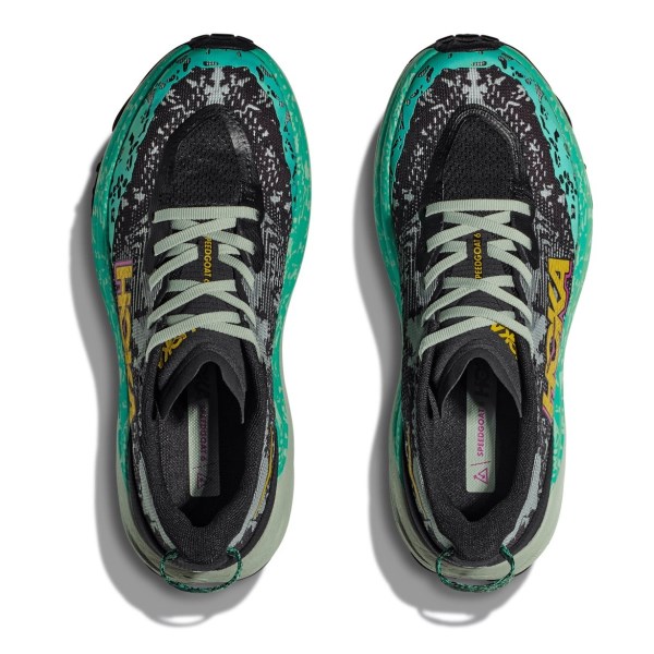 Hoka Speedgoat 6 - Womens Trail Running Shoes - Black/Aloe Vera