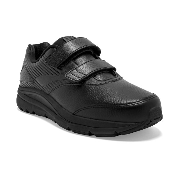 Brooks Addiction Walker 2 Leather Velcro - Womens Walking Shoes - Black ...