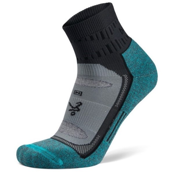 Balega Blister Resist Quarter Running Socks - Grey/Blue