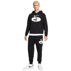 Nike Sportswear Swoosh League Mens Fleece Pullover Hoodie - Black/Grey