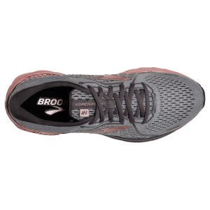 Brooks Adrenaline GTS 21 - Womens Running Shoes - Grey/Rose Gold Metallic/Black