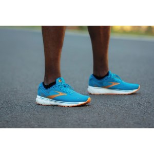 Brooks Ghost 14 - Mens Running Shoes - Vivid Blue/Orange/White