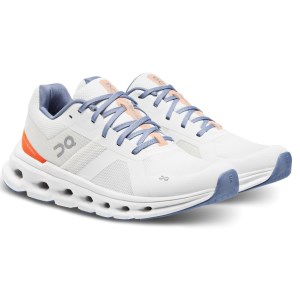 On Cloudrunner - Womens Running Shoes - Undyed White/Flame