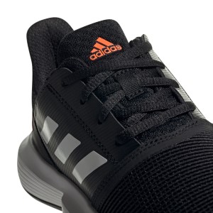 Adidas CourtJam XJ - Kids Tennis Shoes - Core Black/Footwear White/Hi-Res Coral