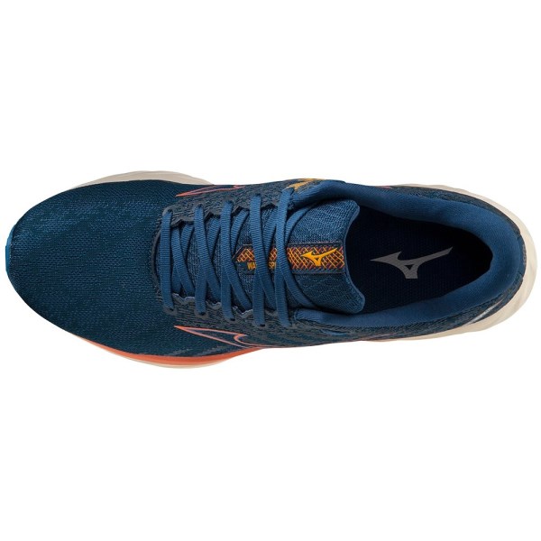 Mizuno Wave Inspire 19 - Mens Running Shoes - Blue Opal/Tigerlily/Zinnia