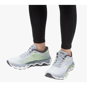 Mizuno Wave Horizon 6 - Womens Running Shoes - Heather/White/Neo Lime