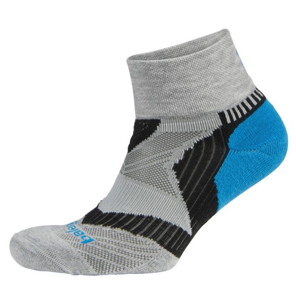 Balega Enduro Vtech Quarter Running Socks - Grey/Turquoise/Black