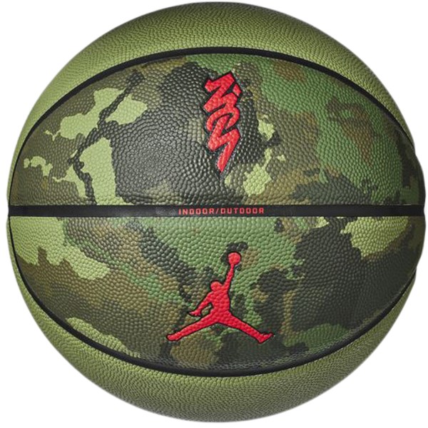 Jordan All Court 8P Williamson Indoor/Outdoor Basketball - Size 7 - Asparagus/Black/University Red