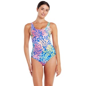 Zoggs Sea Change Silver Lined Scoopback Womens One Piece Swimsuit - Sech