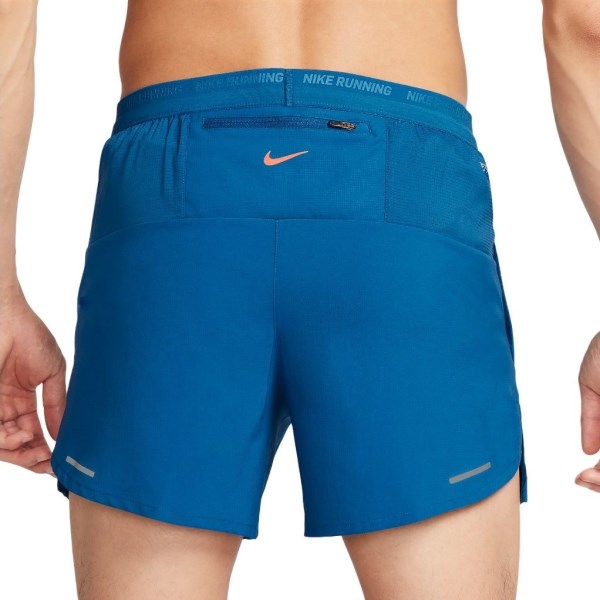 Nike Energy Stride 5 Inch Brief-Lined Mens Running Shorts - Court Blue/Court Blue/Safety Orange