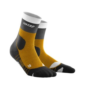 CEP Hiking Light Merino Mid Cut Compression Socks - Sungold / Grey