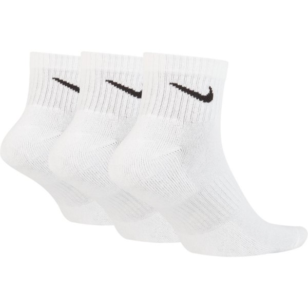 Nike Everyday Cushioned Unisex Training Ankle Socks - 3 Pack - White/Black
