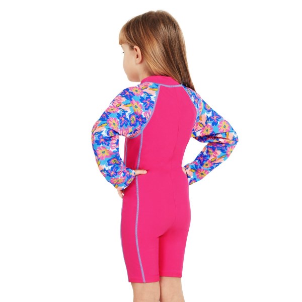 Zoggs Lily All In One Kids Girls Long Sleeve Swimsuit - Lila